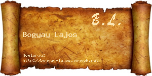 Bogyay Lajos névjegykártya